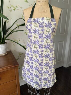 Harrods Knightsbridge Lavender Botanical Print Vinyl Cooking Craft Garden Apron